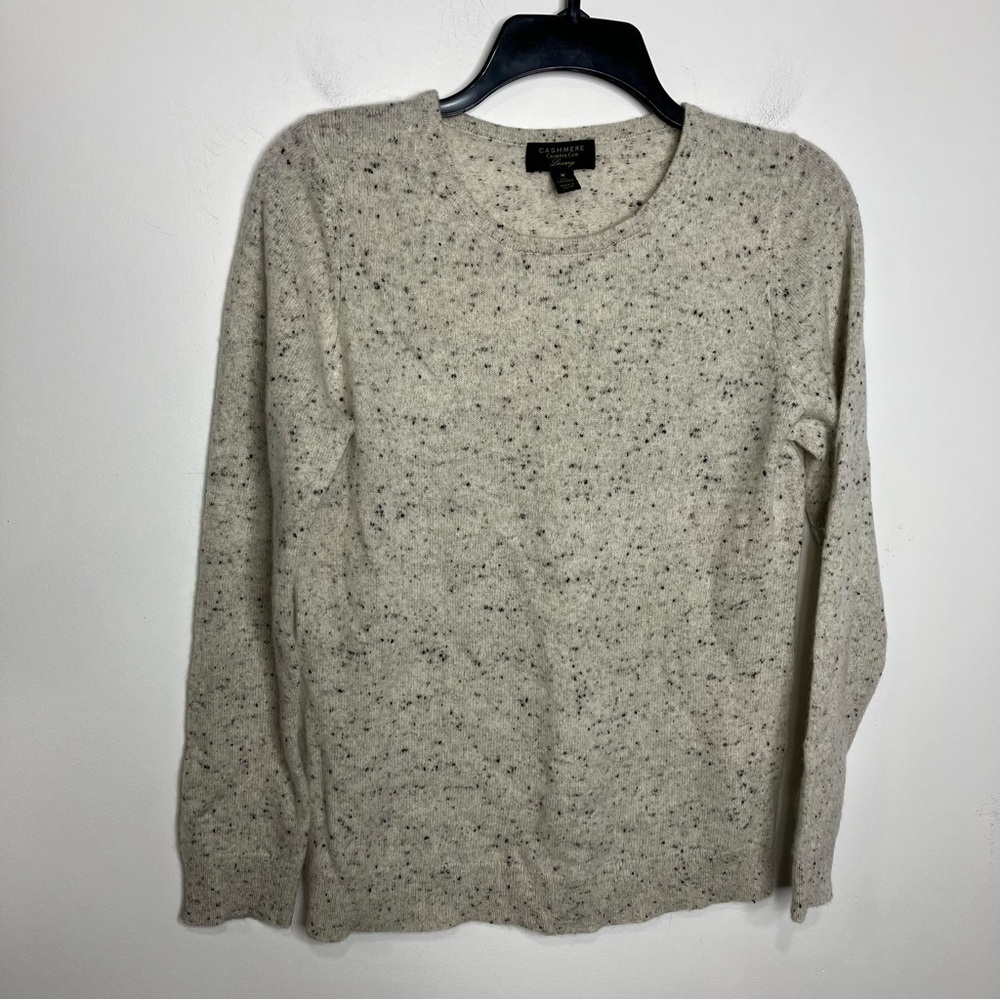 Charter Club cashmere luxury crewneck sweater gray speckled women’s size medium